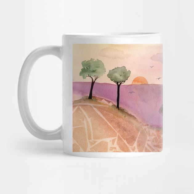 Surreal landscape with trees by Sandraartist